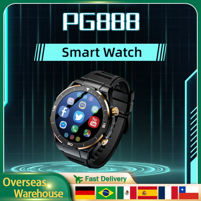 

PG888 Smart Watch For Men Women Waterproof Camera 4G With Bluetooth WIFI Android SIM Watches 2024 Outdoor Smartwatch For Gifts