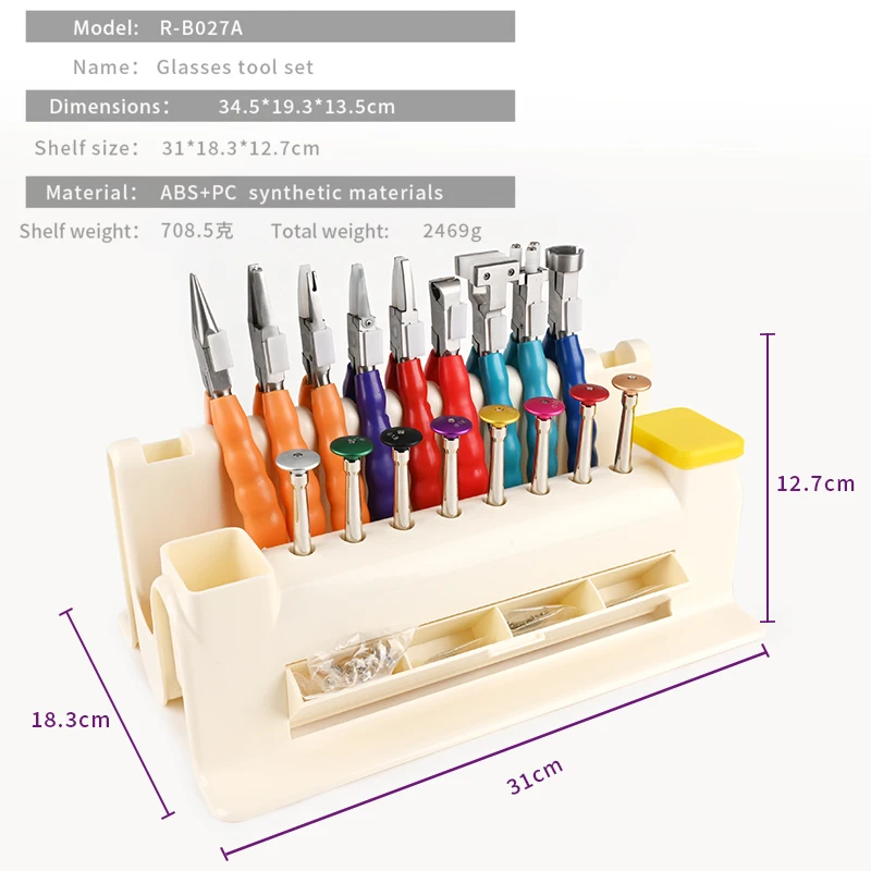 Stainless Steel Adjusting Optical Pliers and Screwdriver Set with Tools Holder Optical Tool Kit