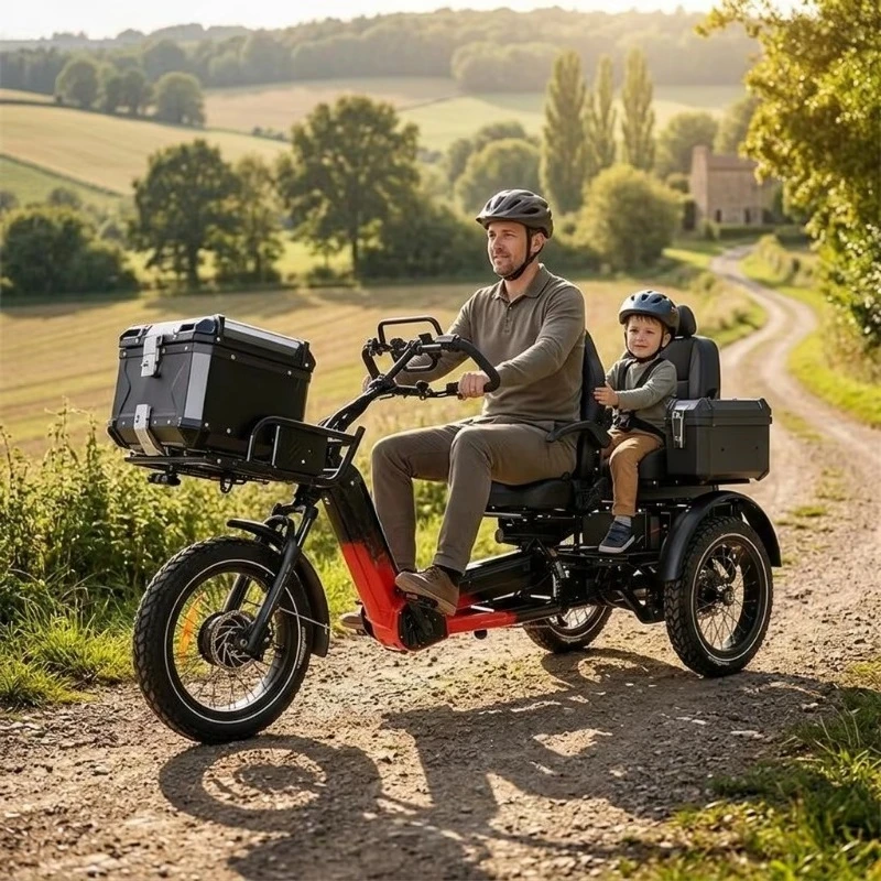 3 Wheel Electric Tricycle Adult Electric Tricycle 1.9M Tall for 2500W 48V 152AH Long Range 500KM