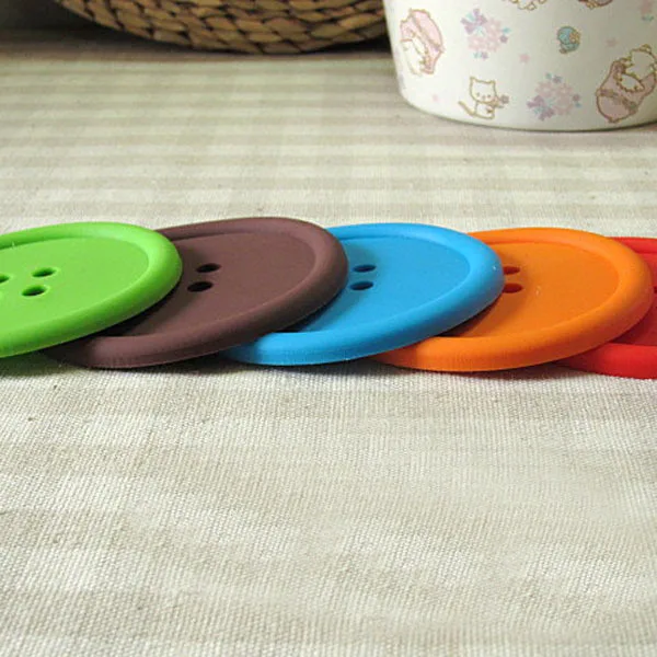 

5pcs Silicone Cup Coasters Mats Insulated Holders Round Button Cushion Non Slip 8 5cm Diameter 0 5cm Thickness Home