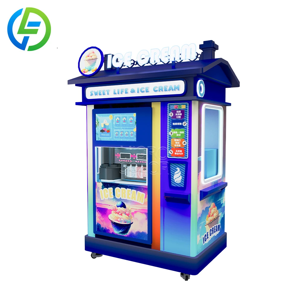 24 Hour Yogurt Soft Ice Cream Vending Machine Customized with Coin QR Code Token Payment System Commercial Grade