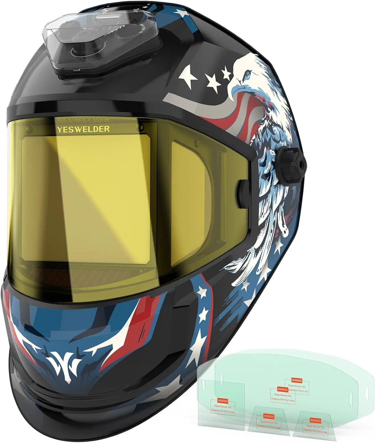 

Auto Darkening Welding Helmet with 6 Sensors, Blue Light Blocking, True Color Large View, Type-C Charging, DIN5, for TIG MIG ARC