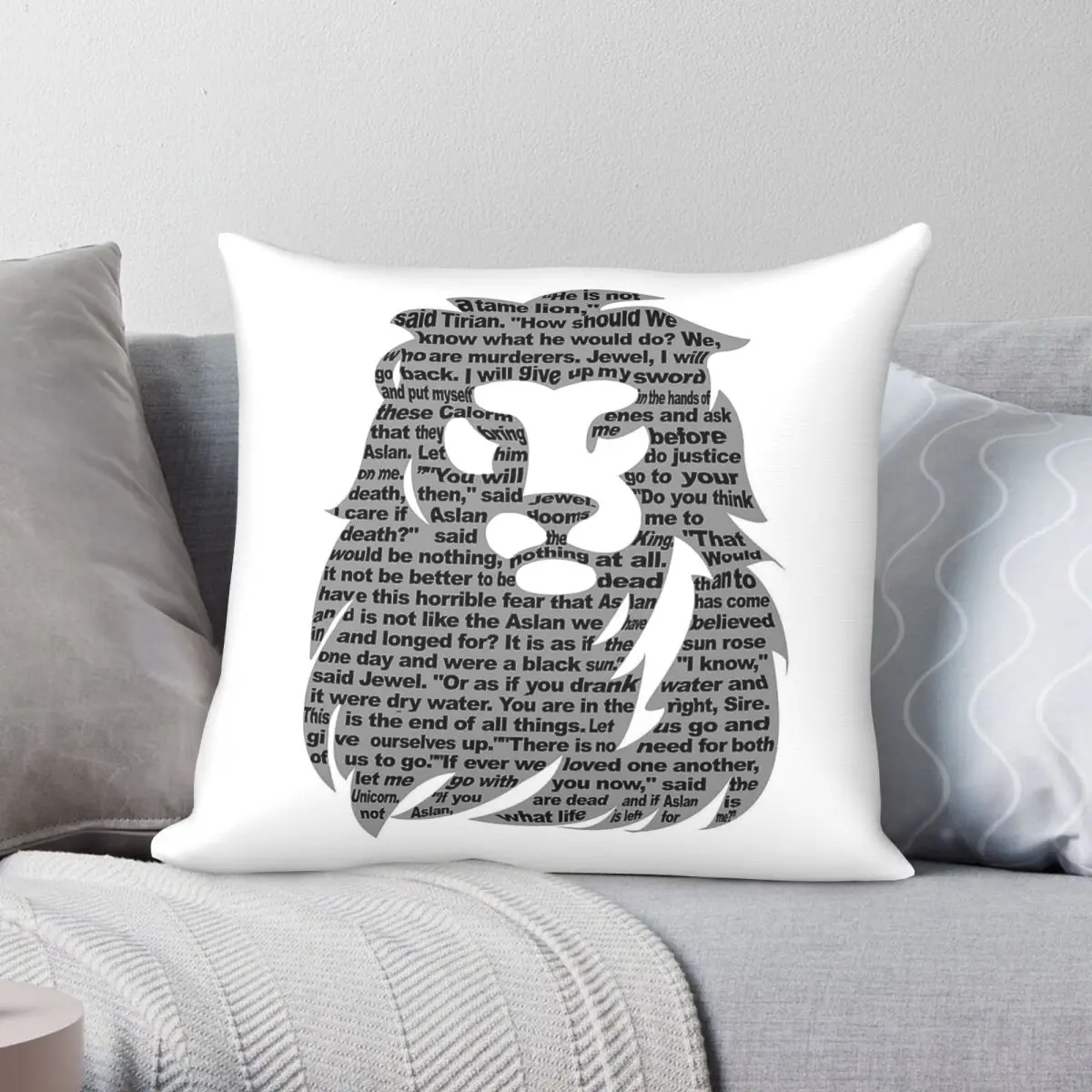 C.S. Lewis Narnia Aslan Square Pillowcase Polyester Linen Velvet Printed Zip Decor Throw Pillow Case Home Cushion Case 18