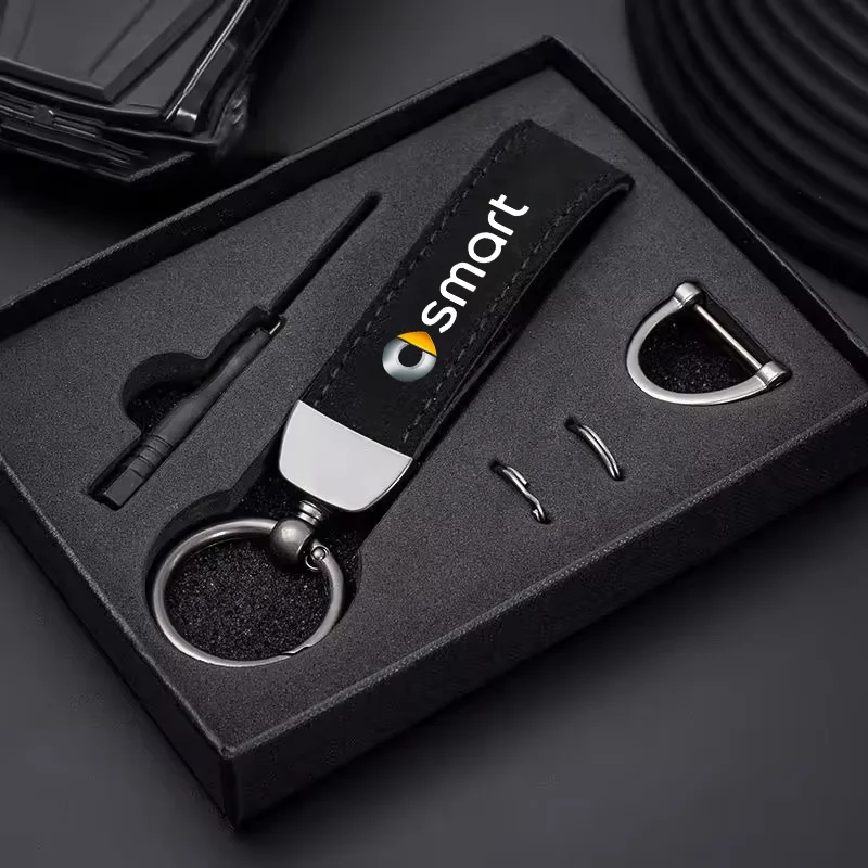 

Leather Car Styling Keychain Key Chain Keyrings Key Holders For Mercedes Smart Eq Fortwo Forfour 450 451 452 453 454 Accessories