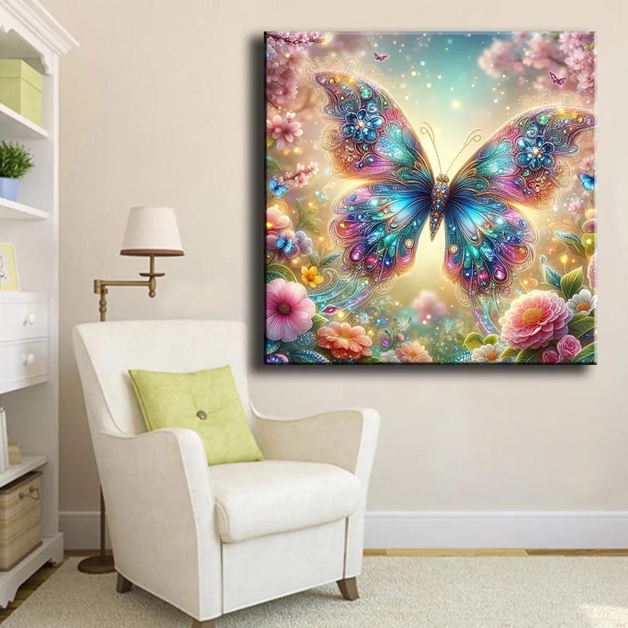 Ever Moment Diamond Painting Beautiful Butterfly Handmade Square Round Drills Hobby Art Diamond Embroidery Landscape ASF3137