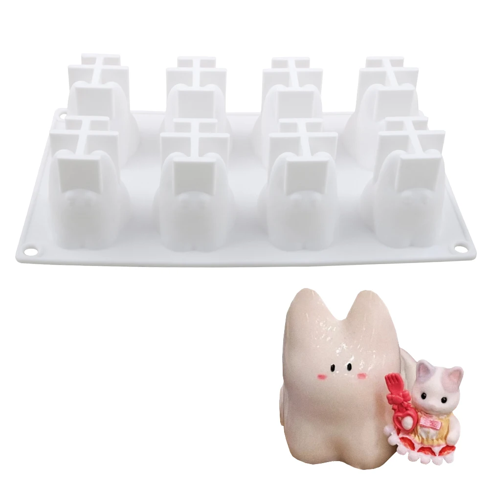 

8-полая силиконовая форма для выпечки кролика, панны, котте, мусса, торта, пудинга, силиконовая форма для выпечки, форма для выдавливания игрушек, сделай сам, форма для французского кондитерского изделия