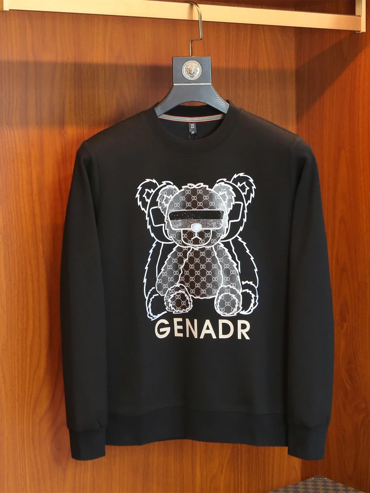 

Men's Slim Fit Hoodie Sweatirt round Ne Long Sve Printed T-irt Base irt Casual Sle Cotton Fabric High Elastici