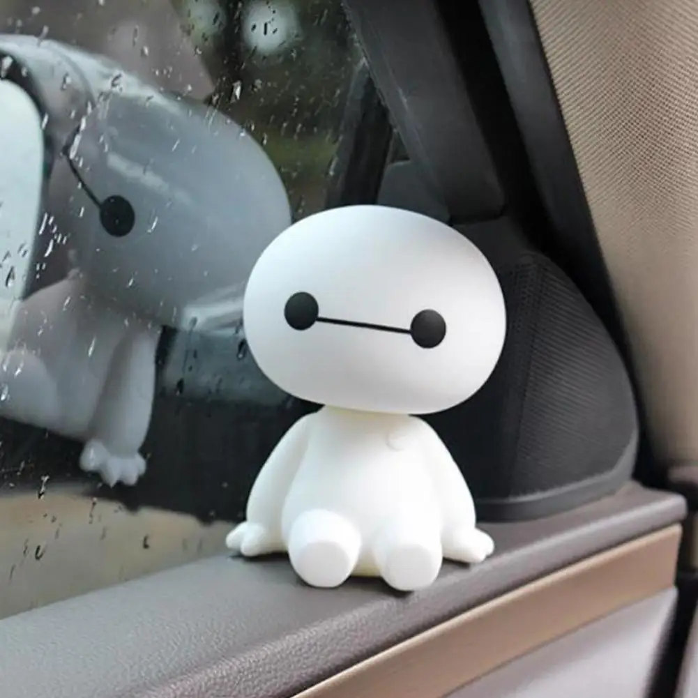 NEW Cartoon For Baymax Robot Shaking Head Figure Car Ornaments Auto Interior Decorations Big Hero Toys Ornament Accessories