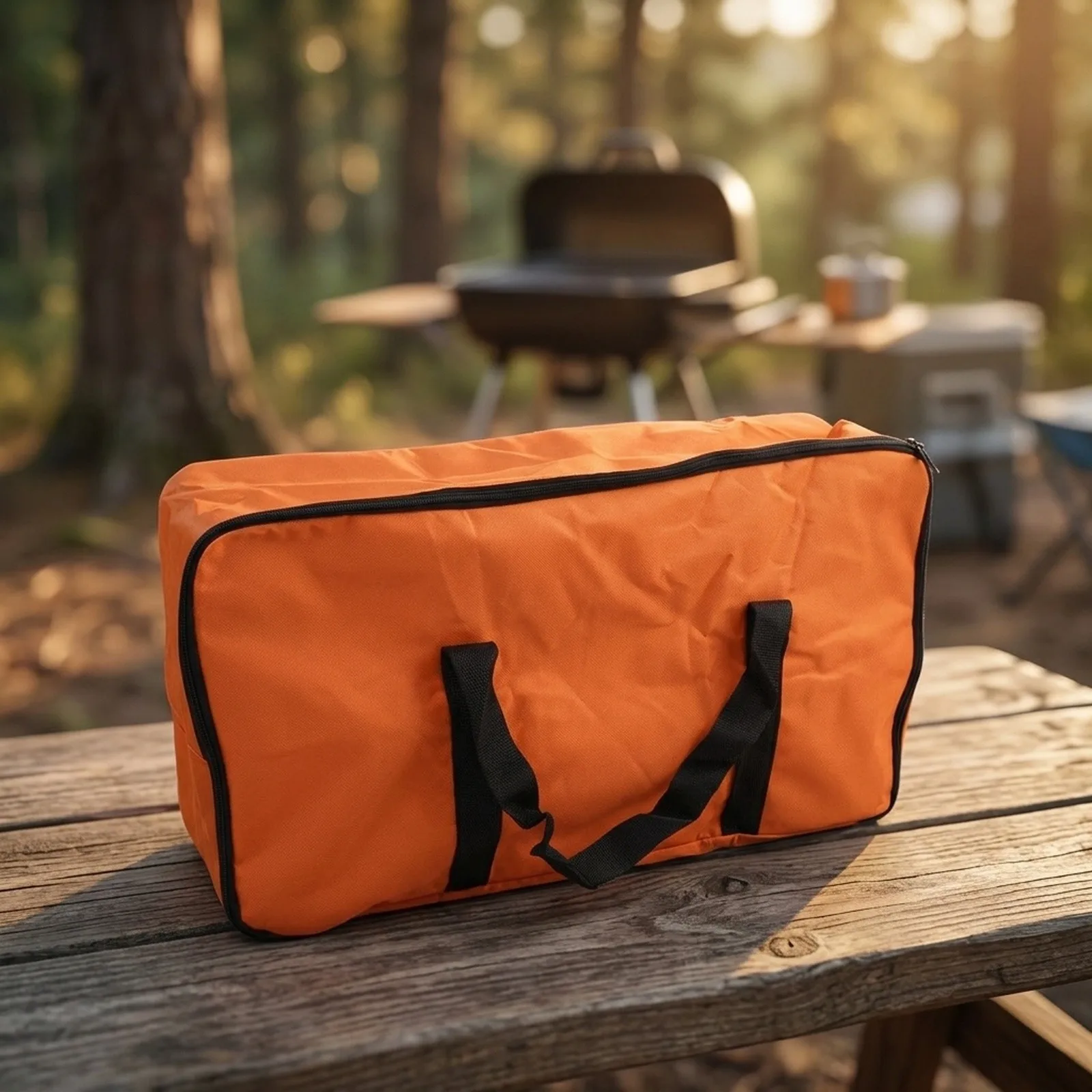Large Capacity Oxford Fabric Carry Bag For Barbecue Grill Rack Storage Waterproof Portable Picnic Camping Garden Organizer