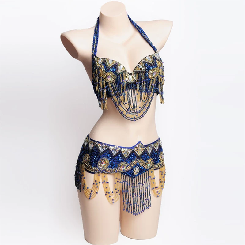 

Special Customizable Hand Beaded Oriental Belly Dance Costumes Bra or Belt Separately XL Size 20-30 days