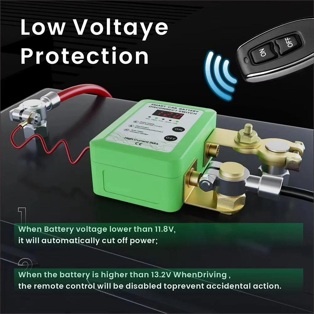 

Y89A-yRemote Battery Disconnect Switch with Led Voltage Display,Power Shut Off Switch Leakage Protection for Auto Car