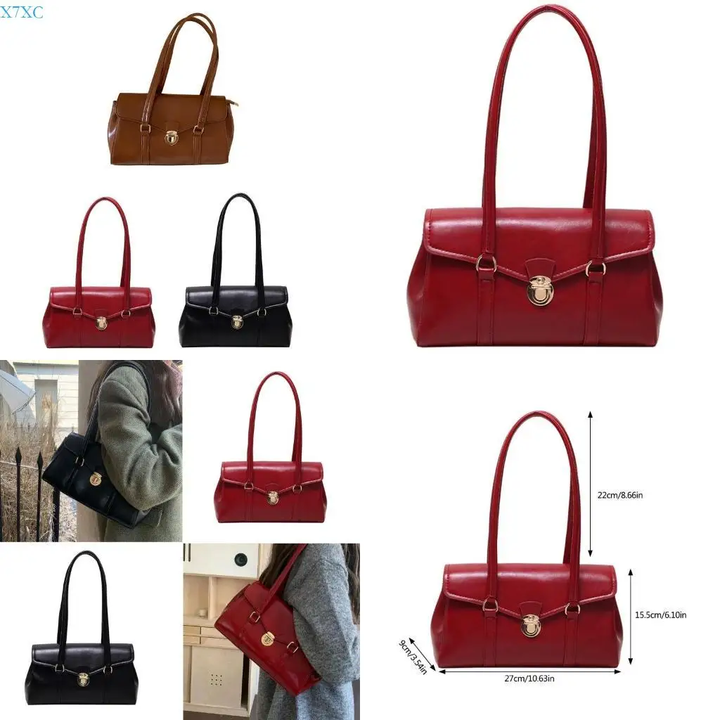 

X7XC Korean Styles Shoulder Bag for Women Retro Armpit Bag Autumn Winter Handbag