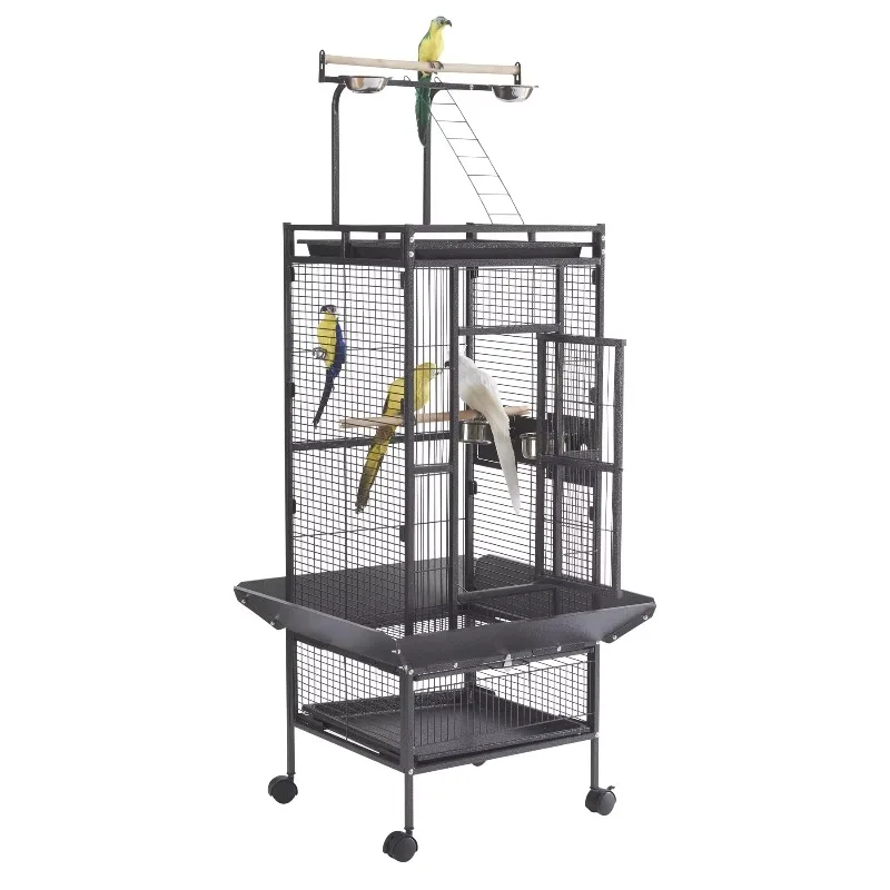 

Wholesale Birdcage, Rooftop Playground + Wheels, Home Large Parrot Aviary