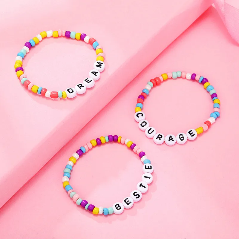 Ins Cartoon Children Beads Color Bracelet For Girl Birthday Party Favors Baby Shower Guest Gifts Pinata Fillers Women Accessory