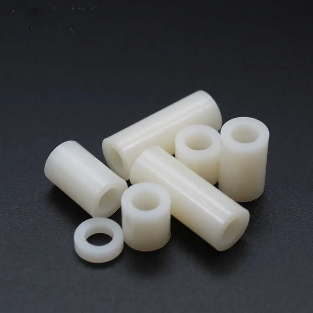 ABS Nylon Plastic Round Hole Spacer Straight Insulation Column Isolation Post Non-Conductive Sleeve Washer M2.7-M5.4
