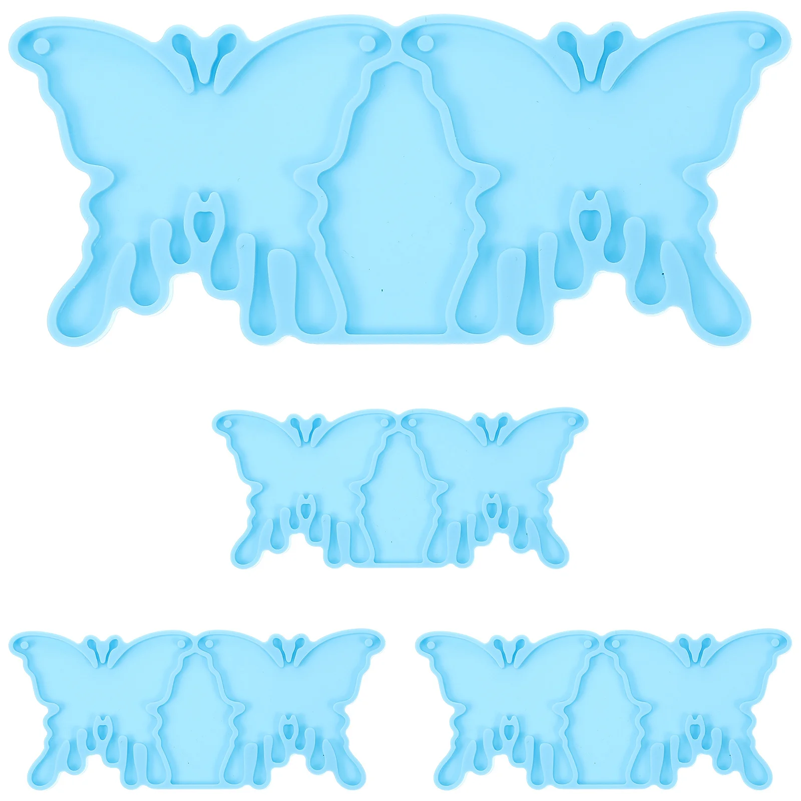 

4Pcs Silicone Earrings Molds Non Stick Flexible Jewelry Casting Mold for DIY Pendant Resin Craft Supplies Unique Handmade