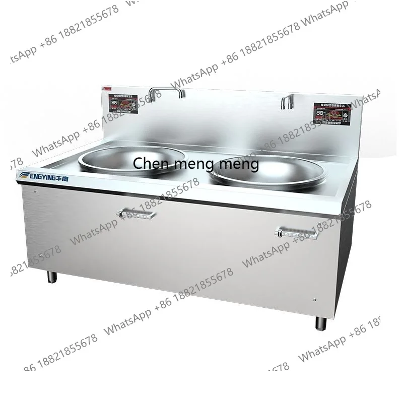 

Commercial induction cooker double head large wok high power stainless steel large hotel canteen dining hall induction cooker