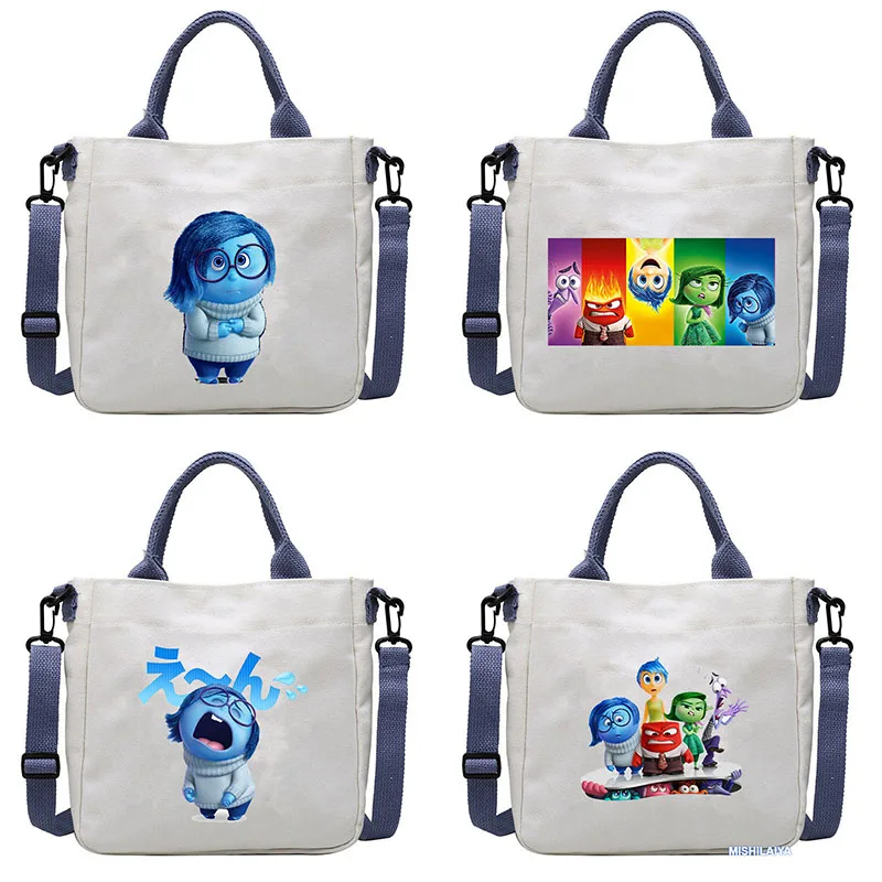 حقيبة كتف من الداخل إلى الخارج 2 حقيبة يد مطبوعة برسوم كارتونية ذات سعة كبيرة حقيبة كروس للنساء حقيبة تخزين محمولة أنيقة هدية