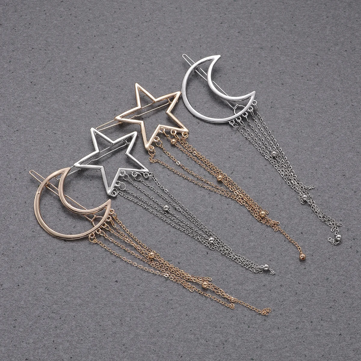 

4 Pcs Shaped Geometric Hairpin Clips for Women Accessories Women's Barrettes Woman