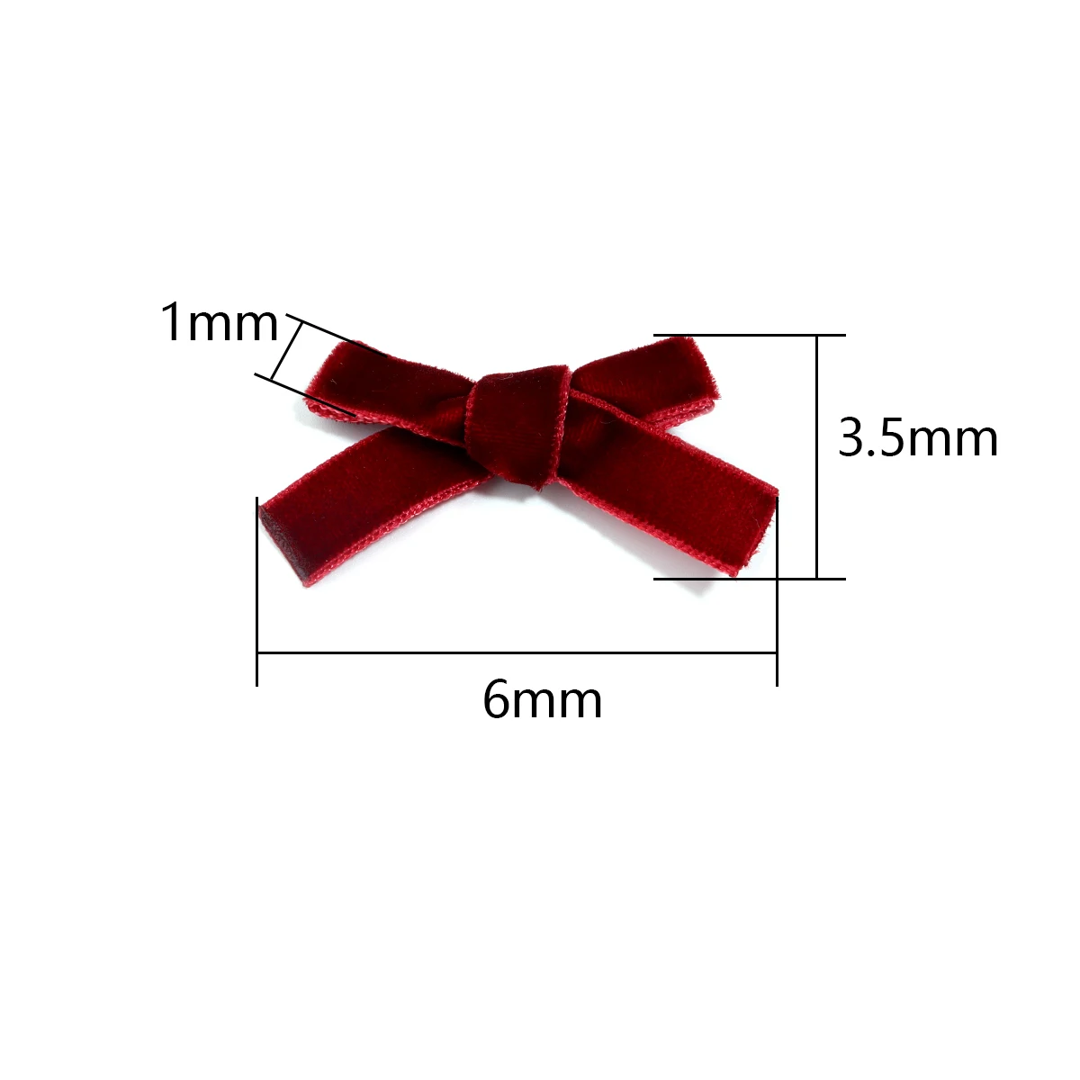 10Pcs/Pack Colored Ribbon Bows Small Size Single Layer Flocking Ribbon Bow Flower Craft Decoration Handwork DIY Party Decoration