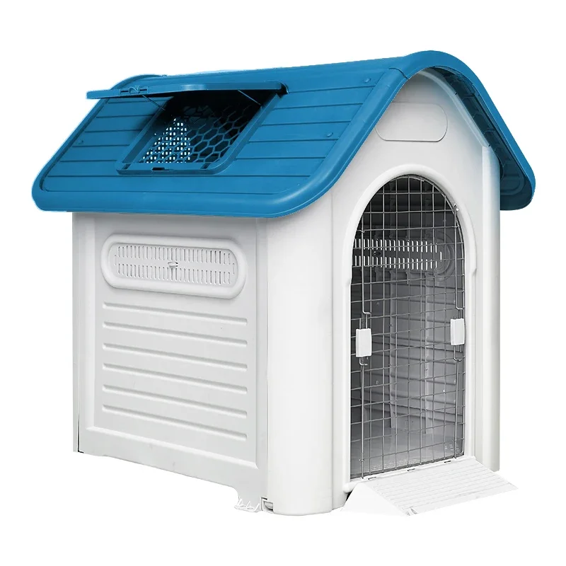 Pet Shelter Dog House With Door Removable Rainproof Plastic Dog House With Window Outdoor Dog Kennel