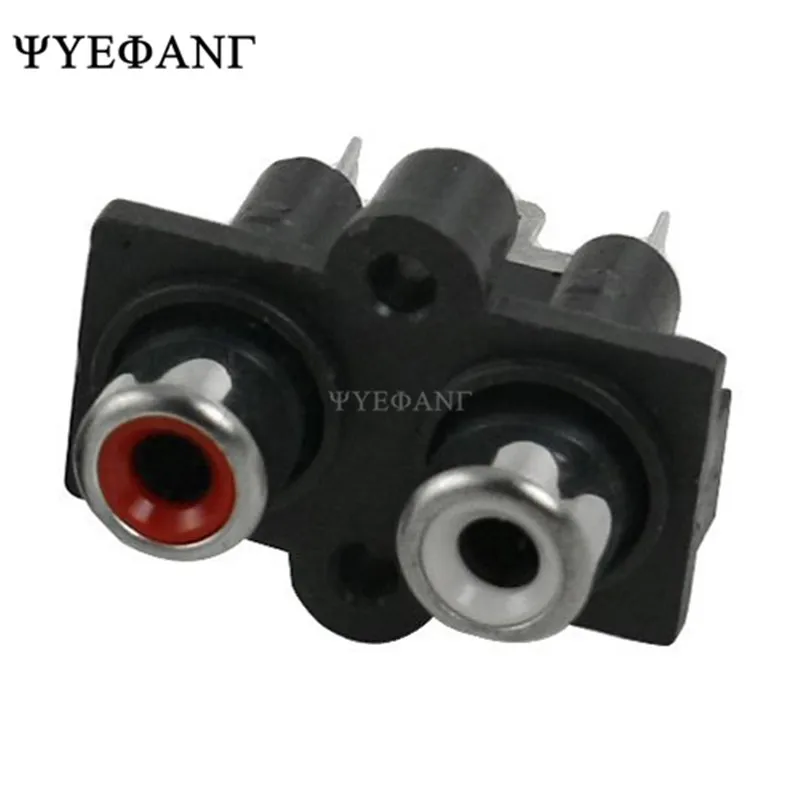 5Pcs 2 RCA Female Outlet AV Concentric Socket Connector