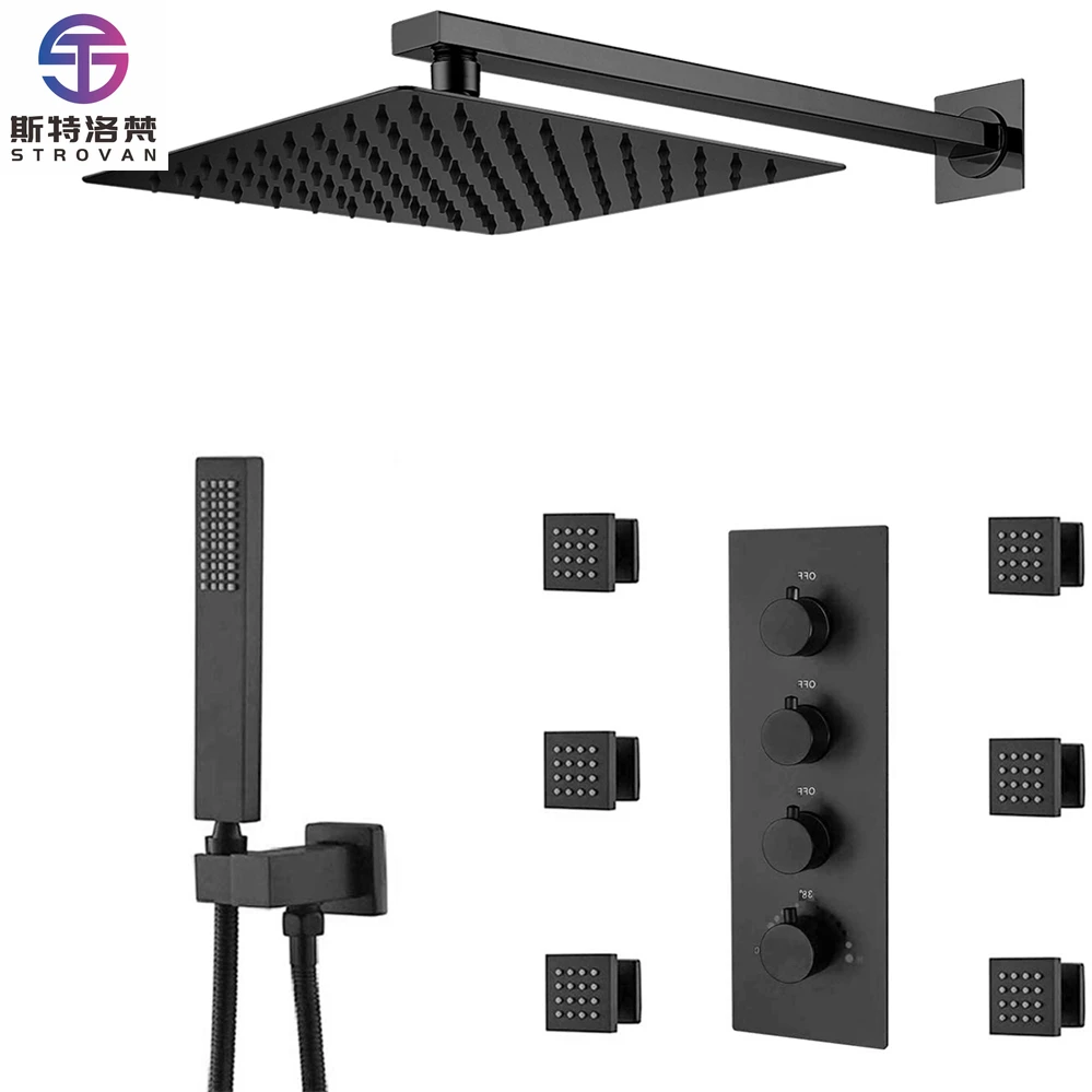 

Classical Bath Shower Mixer of Black Finished Shower Mixer for Thermostatic Rainfall Shower Mixer