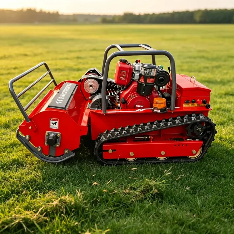 Diesel Flail Mower Grass Shredder Crawler Remote Control Lawn Mower Orchard Weeding Equipment