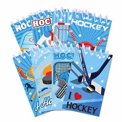 8pcs Hockey Mini Notebook 8 Design Notepads Spiral Pocket Notebooks for Sports Party Decoration