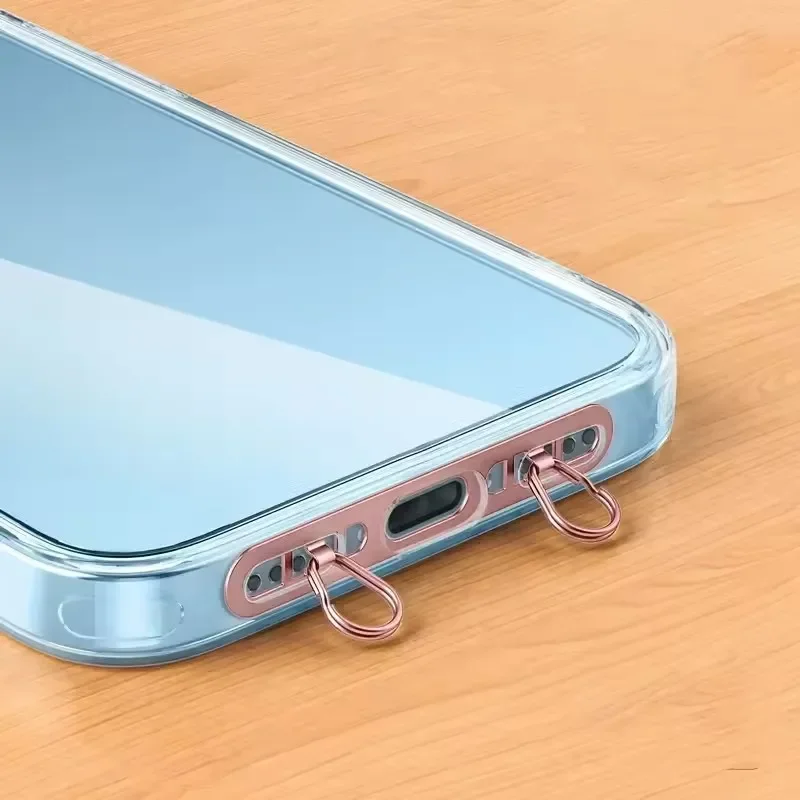 Nieuwe ultradunne metalen telefoonkoord pakking patch roestvrij staal stevige ophangkoord clips mobiele telefoon veiligheid connector accessoires