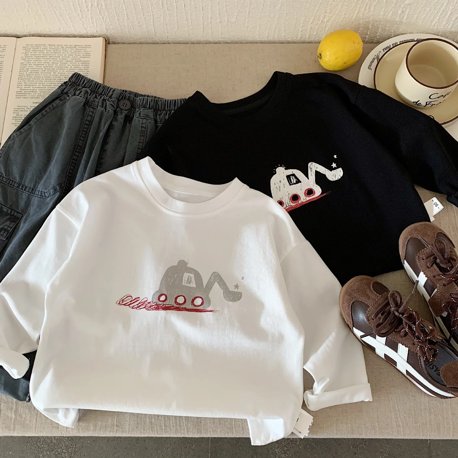 

2025 Autumn New Children Long Sleeve T Shirts Boys Casual Tee Girls Cartoon Print Cotton Tops Baby Bottoming Shirts Kids Clothes
