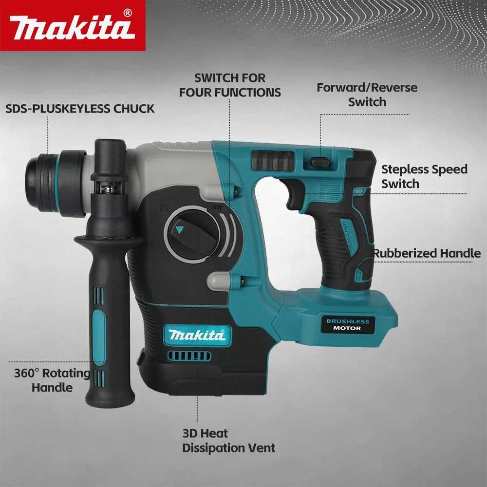 Makita DCH273 18V Brushless Hammer 2.1J Impact Energy Stepless Speed Anti-Kickback Safety Clutch Industrial Power tools