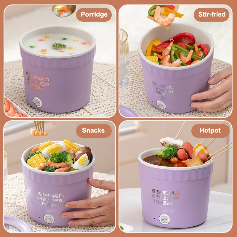 2026 New Upgrade 1.2L Mini Electric Hot Pot Household Multifunctional Electric Cooking Pot Double-layer Anti-scalding Portable N view 4