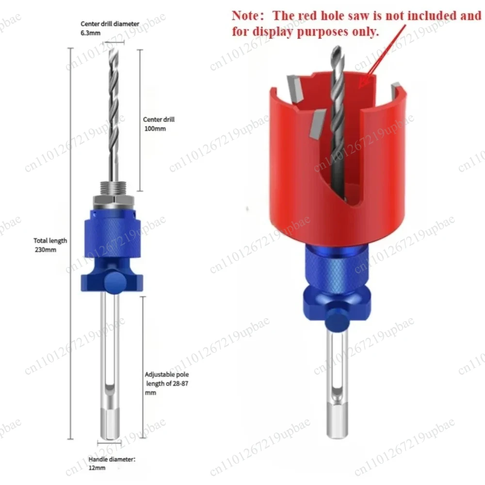 12mm Hex Shank Hole Saw Arbor Quick Release Connecting Rod Bimetal Hole Opener Drill Bit Connector