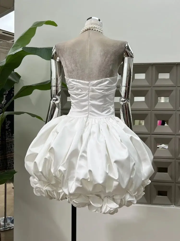 Nouveau été fête d'anniversaire Club Mini robe 3D fleur bretelles Bareback sans manches élégant luxe concepteur 2025 robes pour femmes