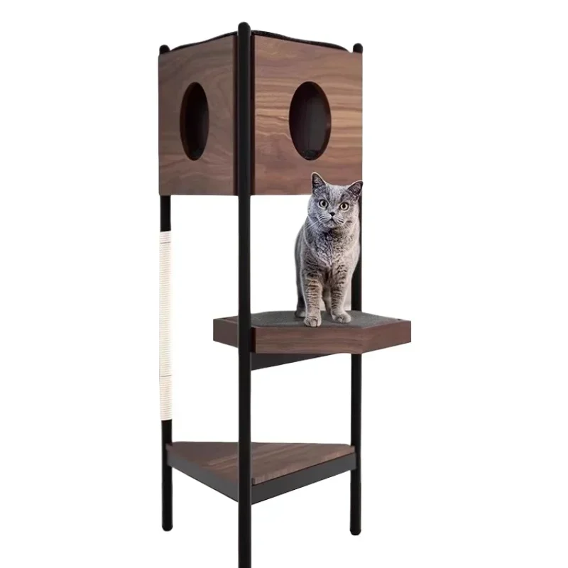 Cat litter cat tree integrated solid wood small does not occupy an area of semi-closed winter warmth