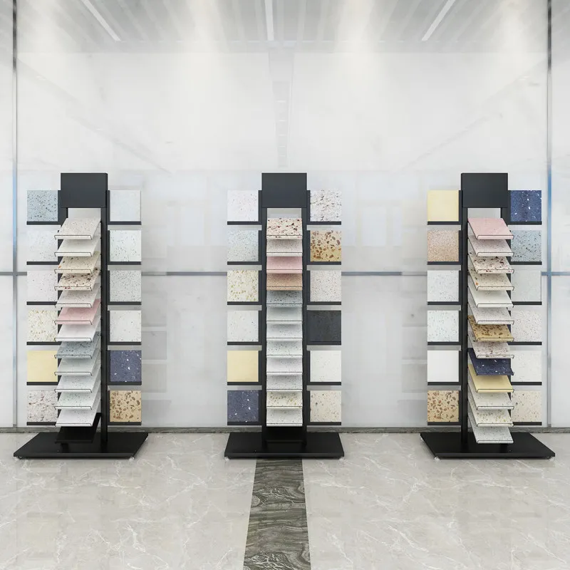 

Ceramic tile shop, stone color board, marble display rack, wooden floor sample rack