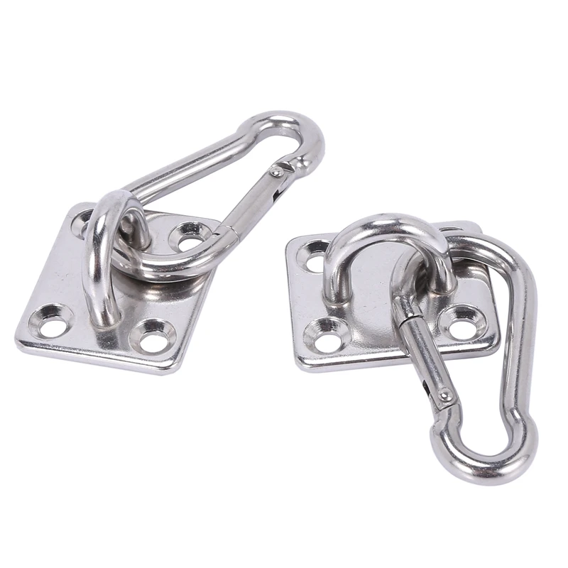 2 Sets Of Suspended Ceiling Wall Mount U-Shaped Hooks Stainless Steel Heavy Duty Multi-Function Hammock Hammock Hook Metal Base