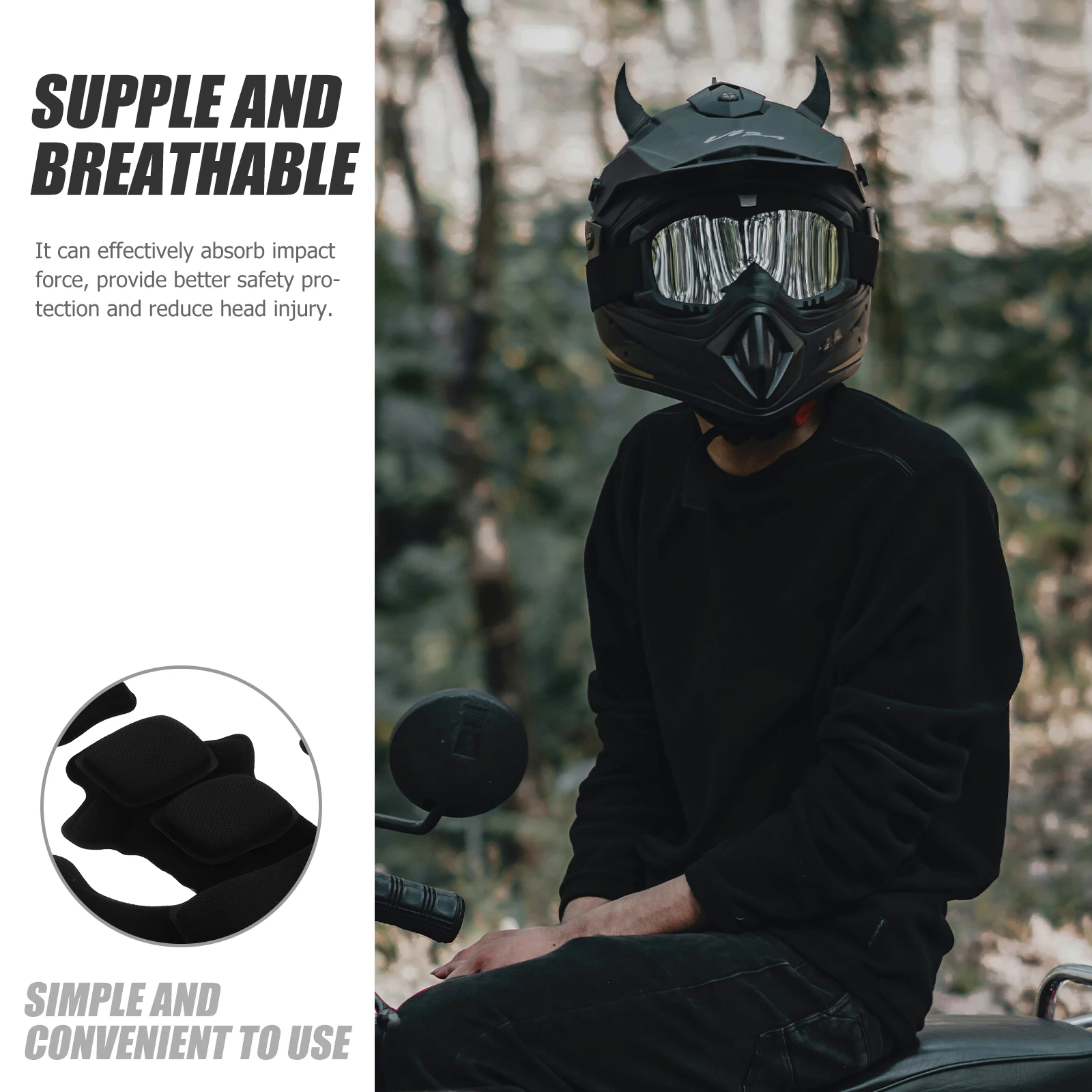 

1 Set High-Density Sponge Replacement Padding Anti-Collision Breathable Motorcycle Bike Electric Vehicle Lining Cushion