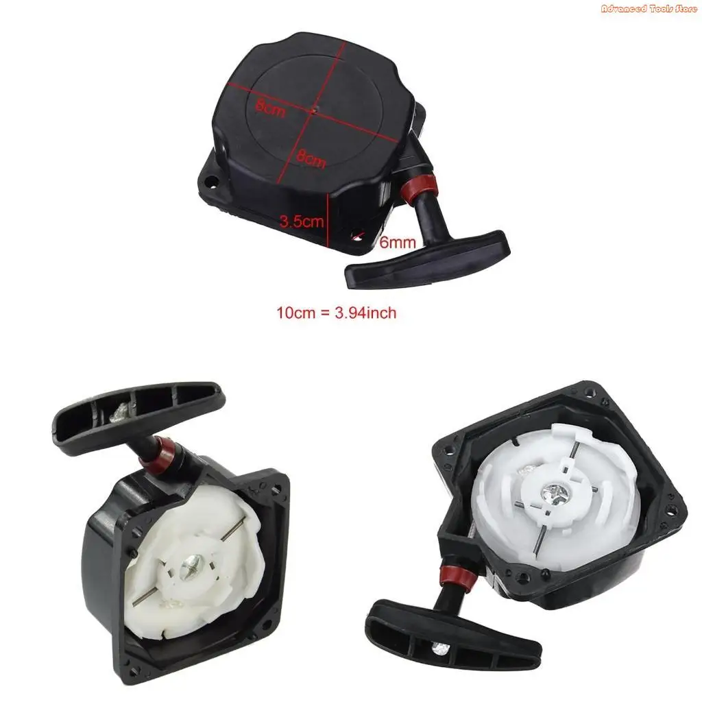 Durable Recoil Pull Starter Compatible for w/ Brush Cutter Strimmer Lawnmower Start Garden Tool Accessory for Home Indus W91B