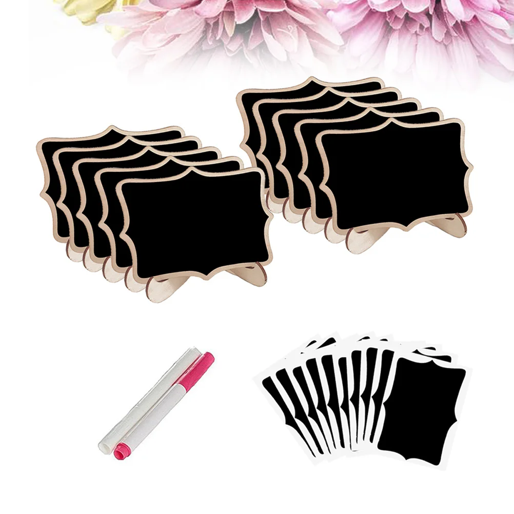 

1 Set Mini Lace shape Chalkboards with Support Message Board Signs Table Place Signs for Home Birthday Wedding Party