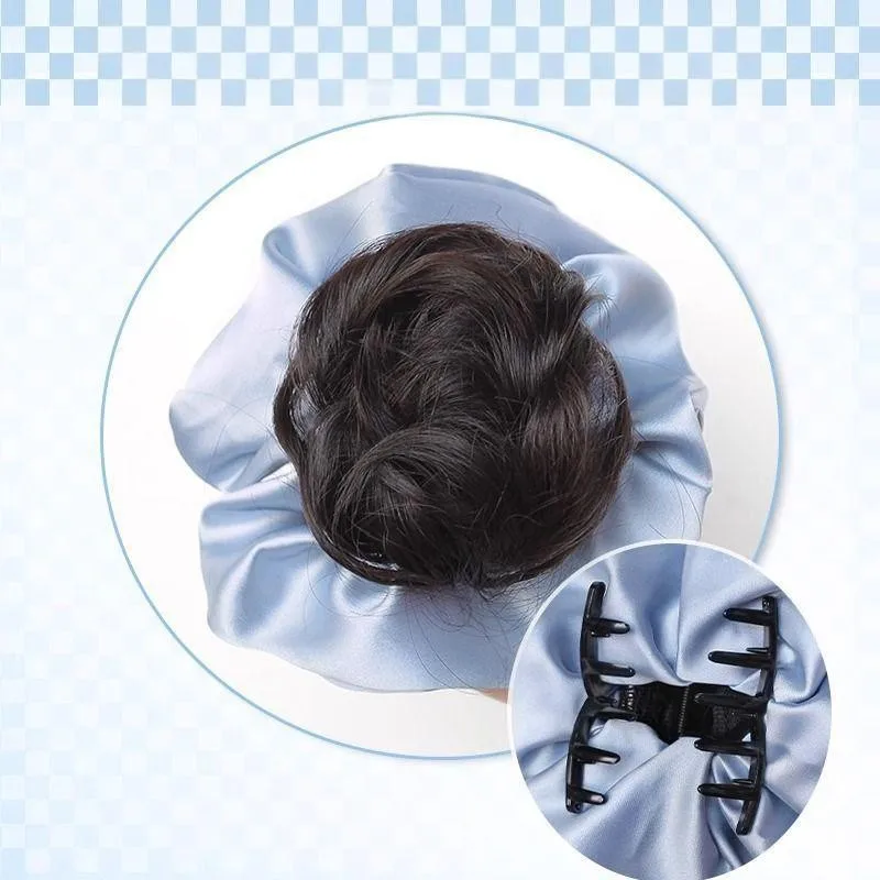 الاصطناعية Chignon 18 سنتيمتر الكورية نمط زهرة برعم كعكة الشعر المرأة مزاجه أنيقة رقيق شعر مستعار كليب