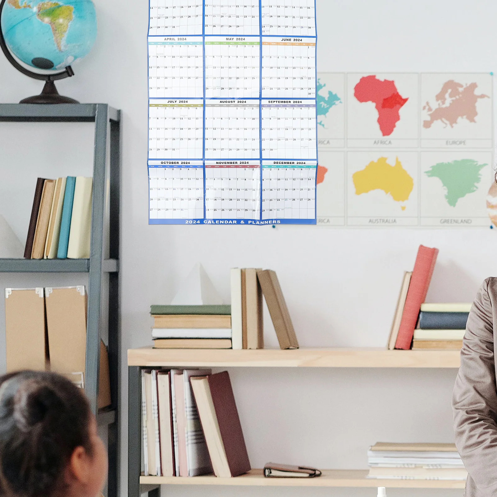 

1Set Hanging Wall Calendar 2024 Delicate Simple Design Sturdy Safe Long Time Use English Appointment Wall Calendar 2024