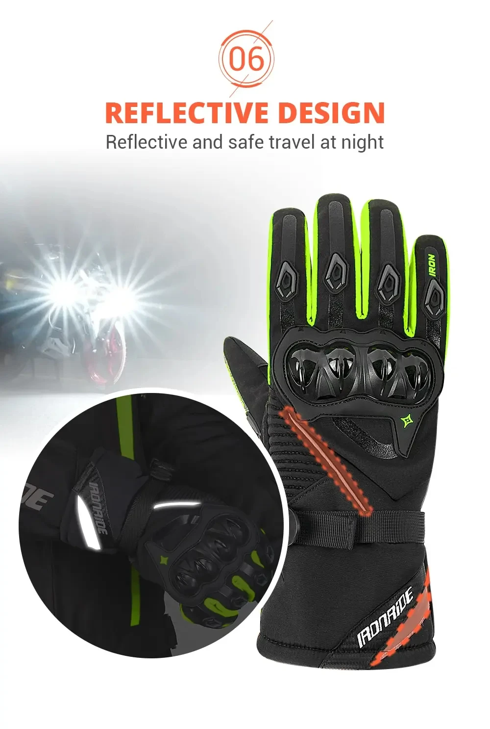 Motorrad Handschuhe Wasserdicht Winddicht Voll Finger Moto Motorrad Reiten Handschuhe Touchscreen Moto Motocross Handschuhe Winter – Detail 12