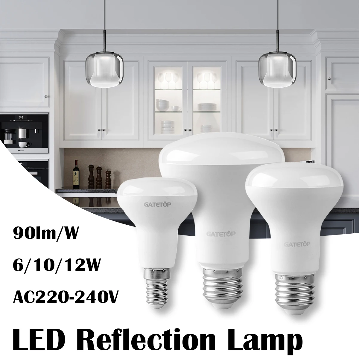 10PCS R50 R63 R80  E27 E14 Reflector LED Screw Light Bulb6W 10W 12W Lamp Replace Incandescent Warm Cold White Natural Light