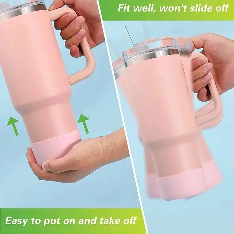 Protecteur de bottes en Silicone pour tasse d'eau, 2 pièces, manchon inférieur antidérapant, manchon de Base de tasse Simple et moderne pour accessoire de tasse Stanley