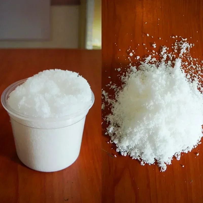 500 gramos de poliacrilato de sodio 99% nieve Artificial nieve falsa polvo de nieve instantánea 1 gramos mezcla con agua de 25 gramos