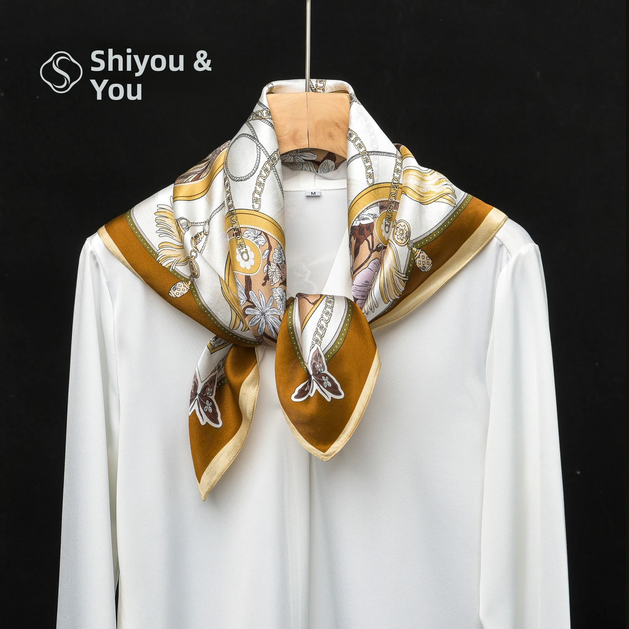 エレガントな夏の新スタイル薄いシルクスカーフ女性用日焼け止めエアコンショール多用途ラップ英国スタイルの花柄プリント