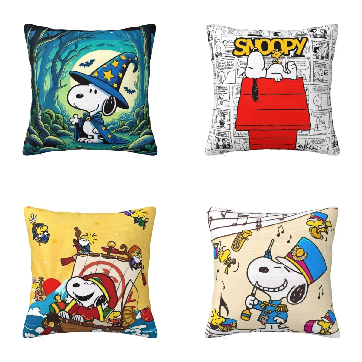 Snoopy Print Pillow Cover Funny Pillow Case For Office Car Home Decorative Cushion Cover Soft Design Pillowcases Birthday Gift