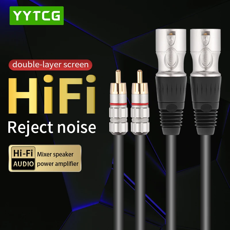 HIFI Stereo RCA Cable Stereo High-performance Premium Audio cable RCA to XLR Interconnect Male To Male Female Cable 1Pair